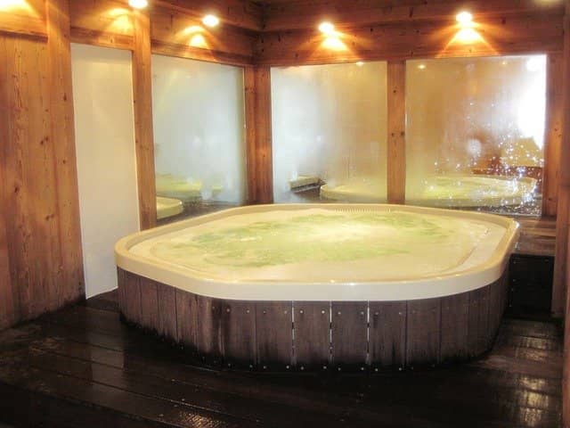 foamy hot tub water